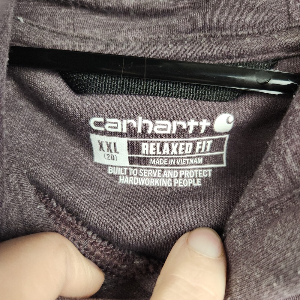Carhartt Clarksburg Logo Hoodie Sweatshirt Women 2XL Relaxed Fit Purple Gorpcore - Picture 8 of 9
